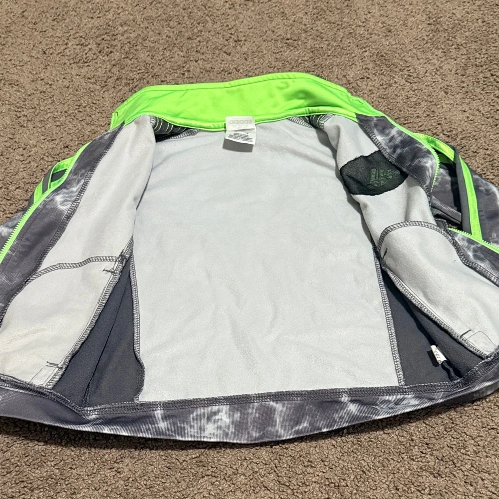 adidas Kids track jacket - Gray with Neon Green Accents